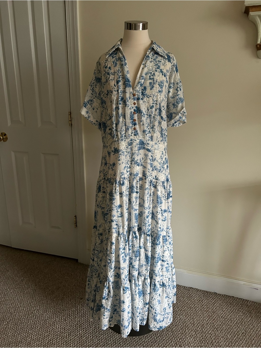 Anthropologie En Saison Midi Blue Dress size 1X - Picture 3 of 12